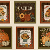 Autumn Homestead Blocks Panel 24" by Michael Zindell for P&B Textiles
