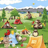 Barron Goes Camping Quilt Panel 36" by Susybee for Clothworks
