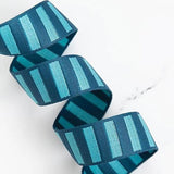 Bold Stripe Webbing 1.5 inch Peacock/Turquoise By The Yard