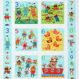 Fun-2-3 Aqua Panel by Louise Anglicas for Robert Kaufman