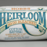 Heirloom Premium Bleached Cotton Blend Batting Queen 90in x 108in