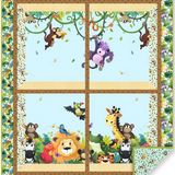 Jungle Friends Toil & Trouble Windows Quilt Kit 43" x 50 1/2"