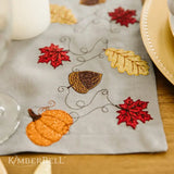 KimberBell Cool Gray Linen Tablerunner