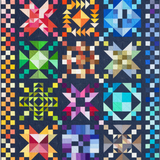 Kona BOM Color Patchwork Party Quilt Kit 68" x 86"