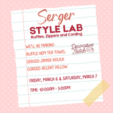 Serger Style Lab: Ruffles, Zippers and Cording