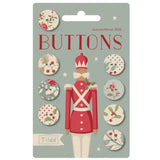 Tilda Merry Little Christmas Buttons .63 inches 8pcs