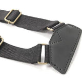 Webbing Backpack Strap with Genuine Leather Tab