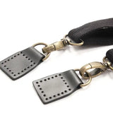 Webbing Backpack Strap with Genuine Leather Tab