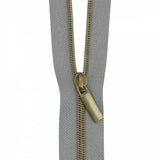 Zipper Tape Grey with Antique 3 Yds