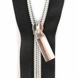 Zipper Tape Black with Nickel 3 Yds