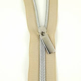 Zipper Tape Beige with Nickel 3 Yards