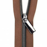 Zippers By The Yard Brown Tape Gunmetal