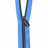 Zipper Tape Blue Jean with Gunmetal 3 Yards
