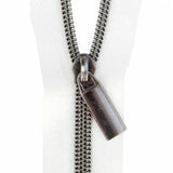 Zipper Tape White with Gunmetal 3 Yards