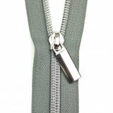 Zipper Tape Grey with Nickel 3 Yds