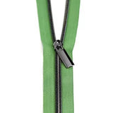 Zipper Tape Magnolia with Gunmetal 3 Yards