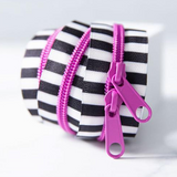 Black and White Stripe Zipper 30"